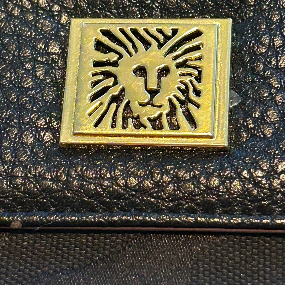 Anne Klein Wallet/Billfold/Clutch Gold Black Zebra Print Monochromatic